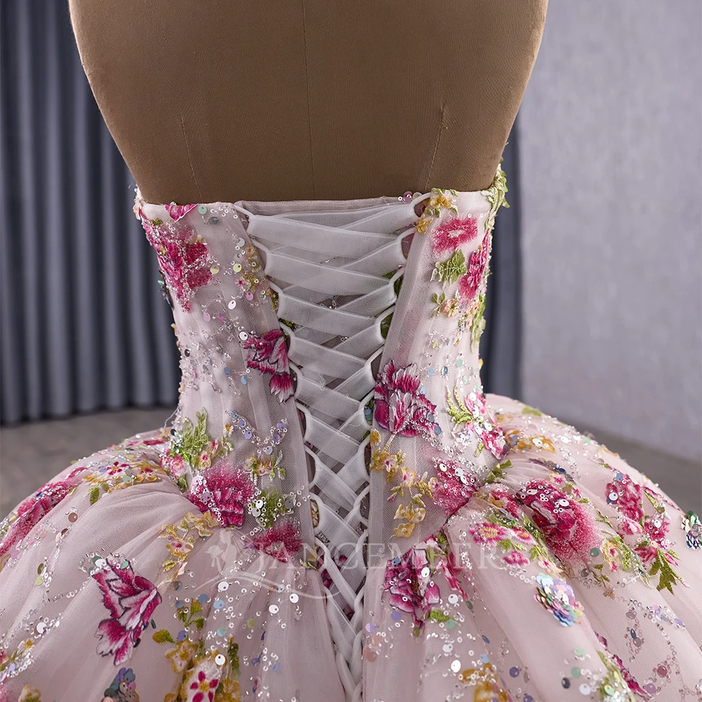 Robe de bal personnalisée robes de Quinceanera sans manches robes de fête d'anniversaire de bal formelle à lacets dos robes de 15 quinceañera