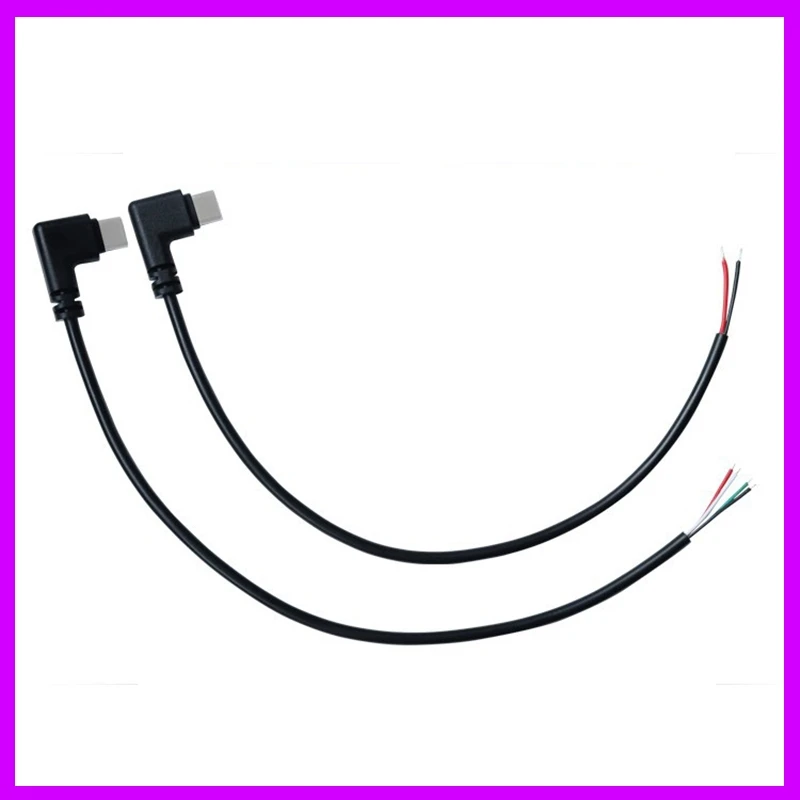 25cm/1m/2m USB Type-C Charging Cable - 2/4-Pin Male Connector with 360° Revolving Elbow for Flexible Power & Data Transfer B3