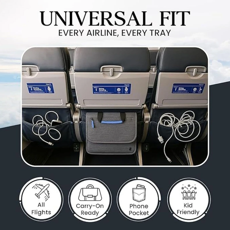 Portable Travel Waterproof Airplane Seat Pocket Organizer Multi-pockets Flight Seatback Storage Bag For Plane Travel Essentials