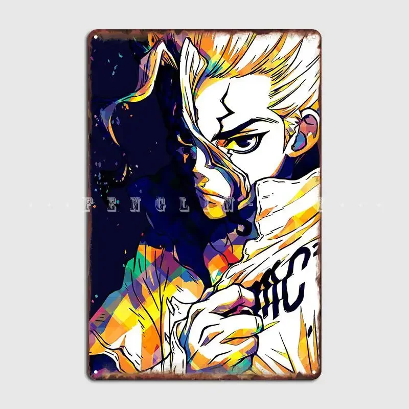 Senku Ishigami Dr Stone Metal Sign Cinema Living Room Living Room Classic Wall Decor Tin Sign Posters