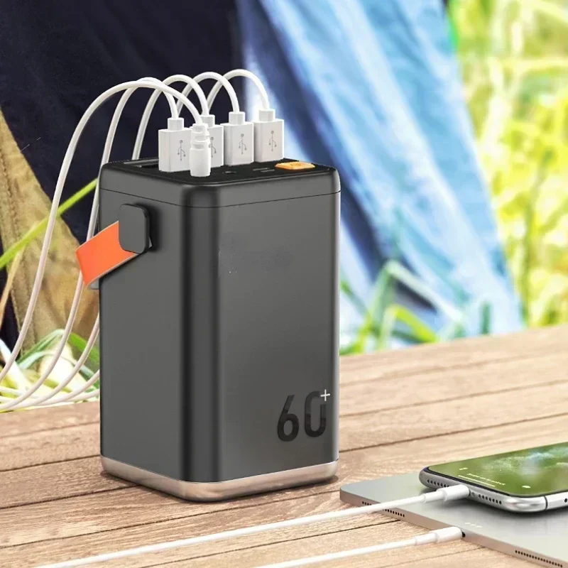 60000mAh Large Capacity Power Bank High-quality Outdoor Emergency Portable Mobile Power Supply Mobile PhoneCharger+free Shipping