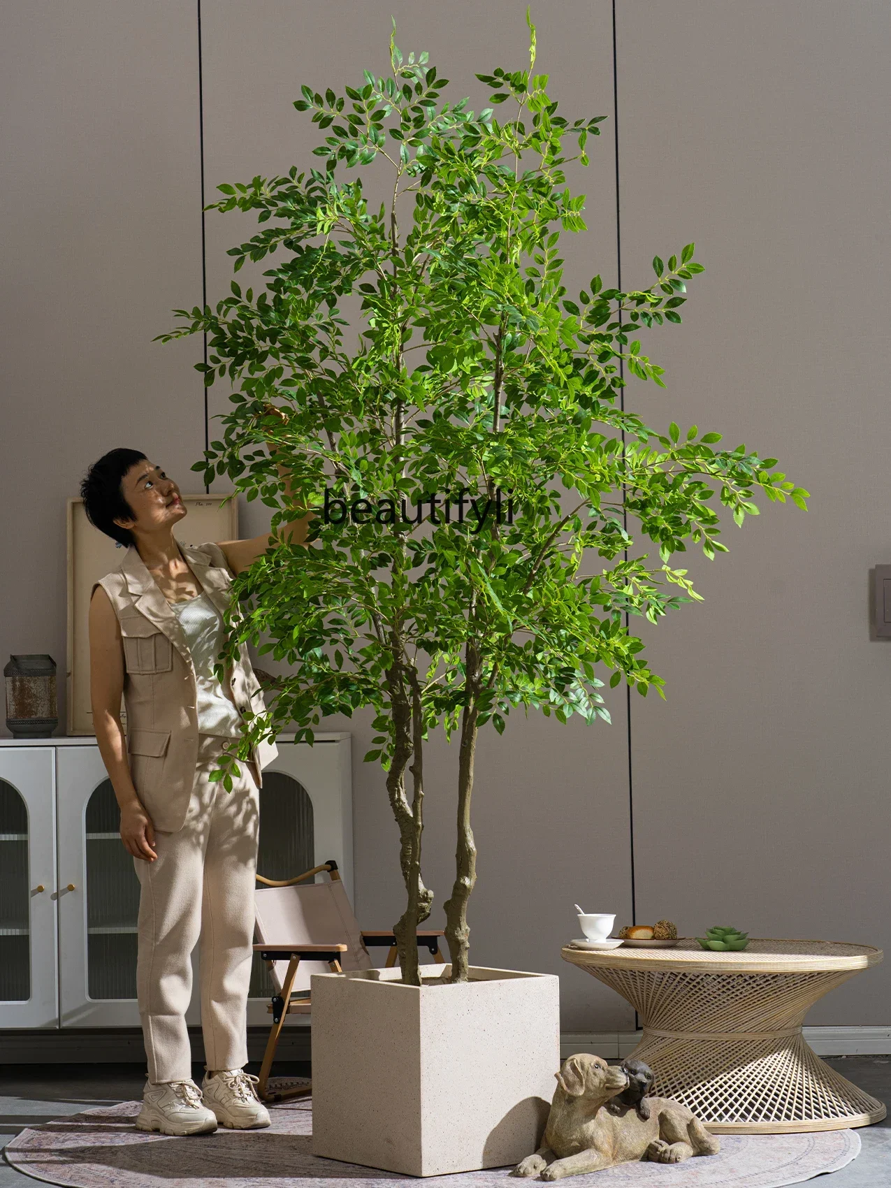 A48 Simulated green plants Large elm money tree Indoor advanced tropical bionic plants Fake tree landscaping decorative ornament