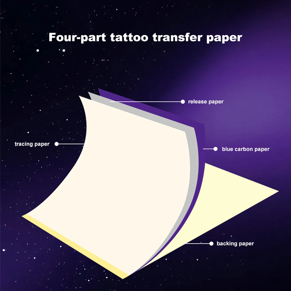 100 Sheets Tattoo Stencil Paper A4 Size 4 Layers Thermal Transfer Paper for Tattoo Transfer Machine Accessorie