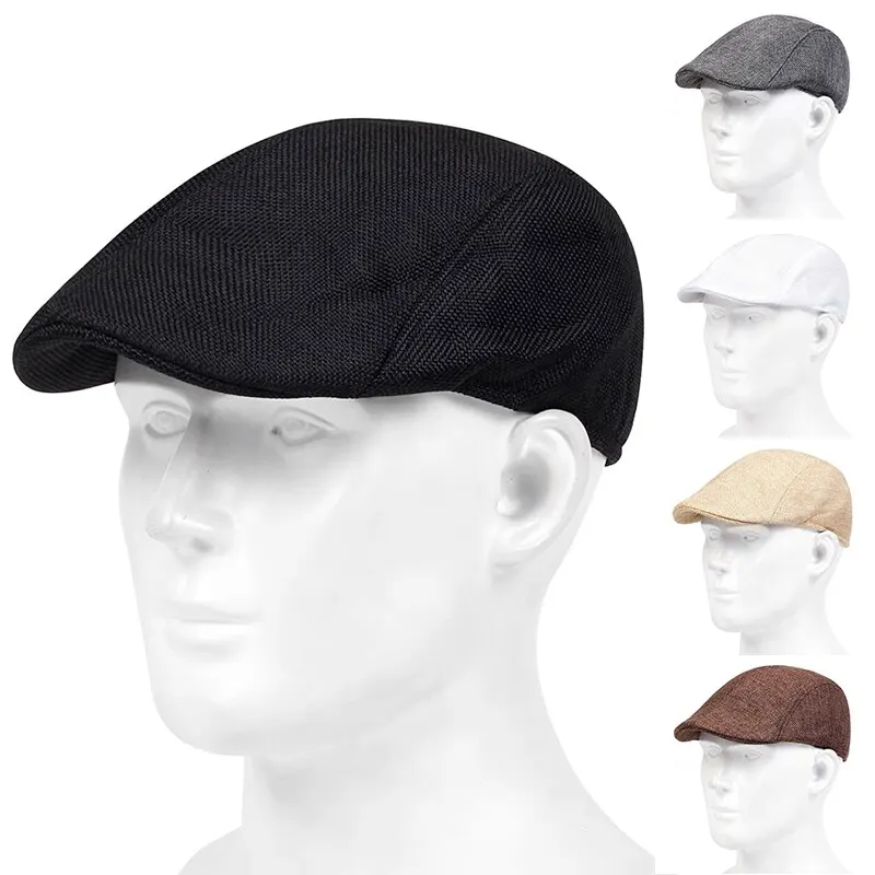 Mens Solid Casette Caps Spring and Summer Outdoor Casual Golf Hats Street Trend Hat