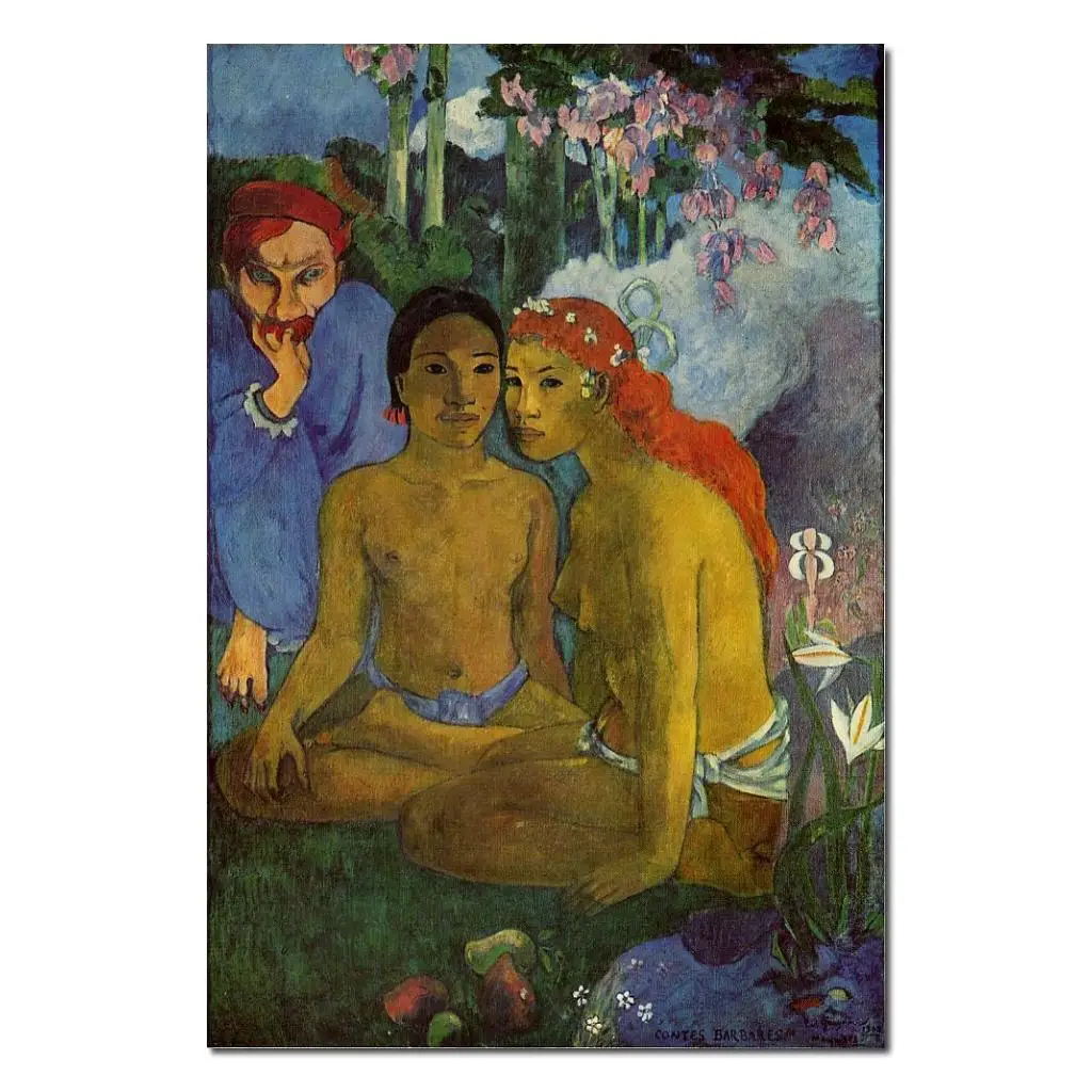 Women Contes Barbares Paul Gauguin Painting Canvas Art hand painted Figure Artwork Reproduction Wall Decor