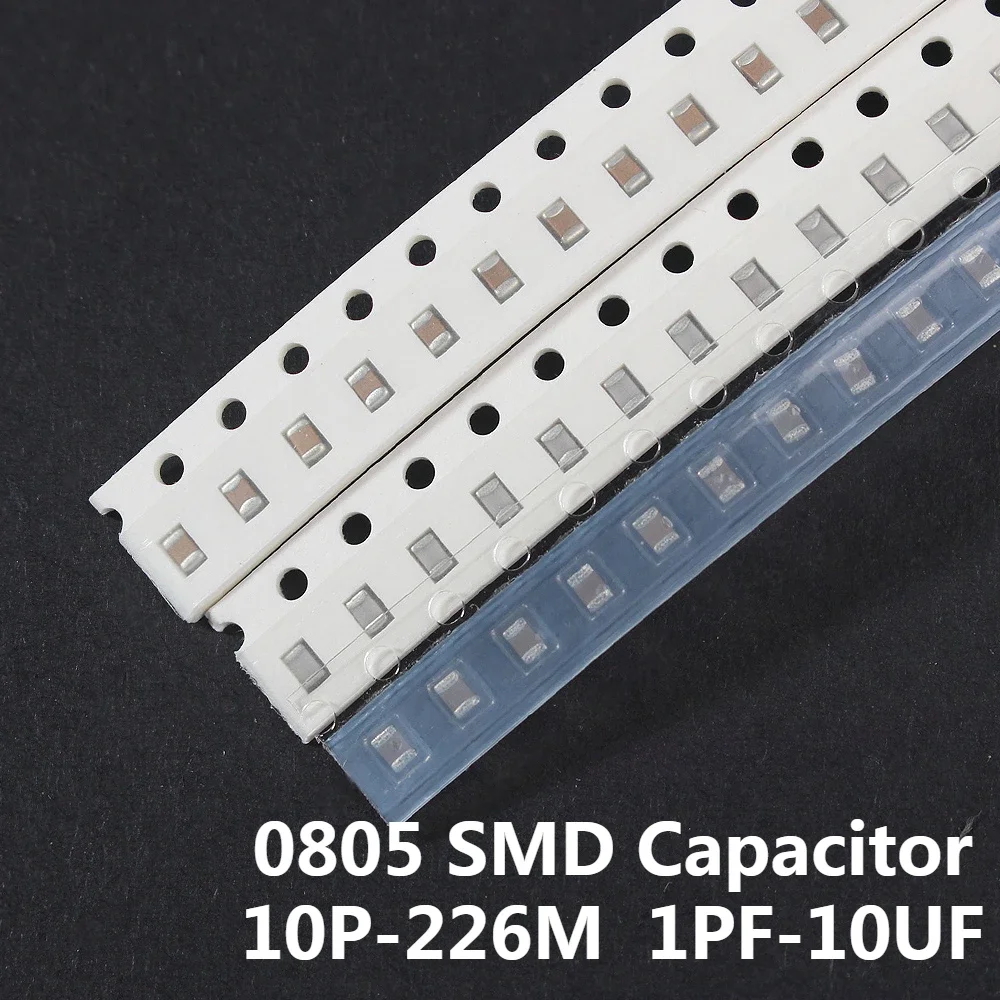 

320-2500PCS 0805 SMD Capacitor Set 16-50 Values 10pf~226M 1PF-10UF Film Capacitors Assorted Kit for Electronics DIY