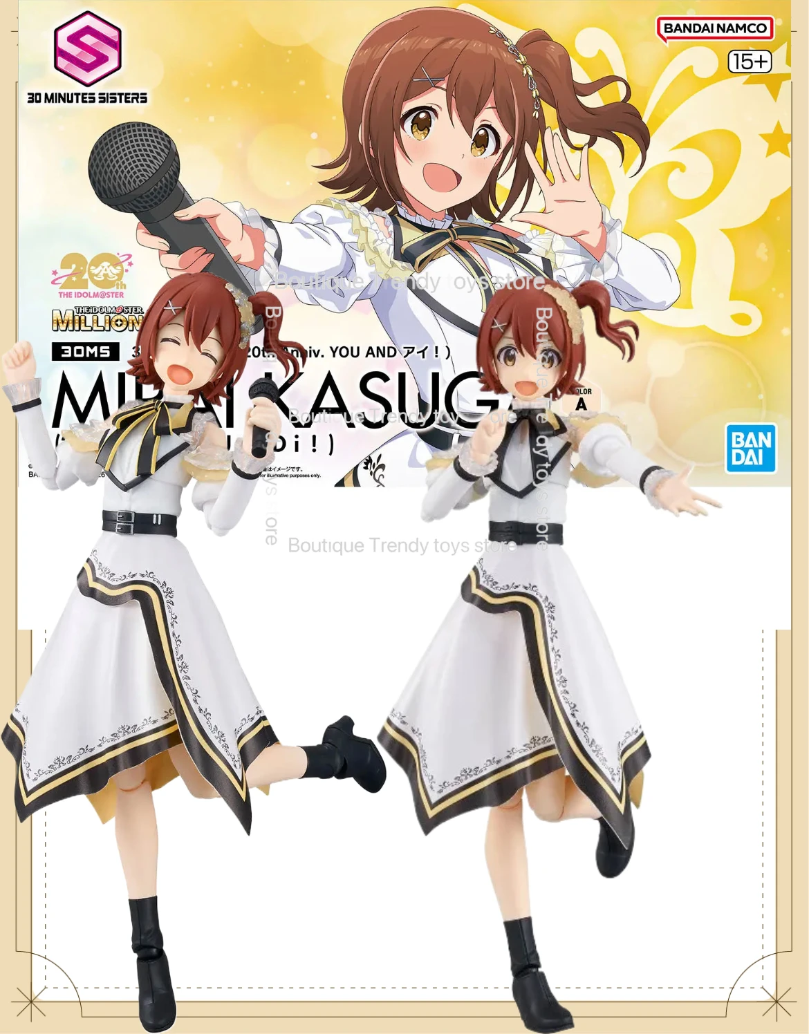 

Bandai Genuine 30MS MIRAI KASUGA (20th Anniv. YOU AND) THE IDOLM STER Anime Action Figure Assembly Model Toys Gift Children Kid