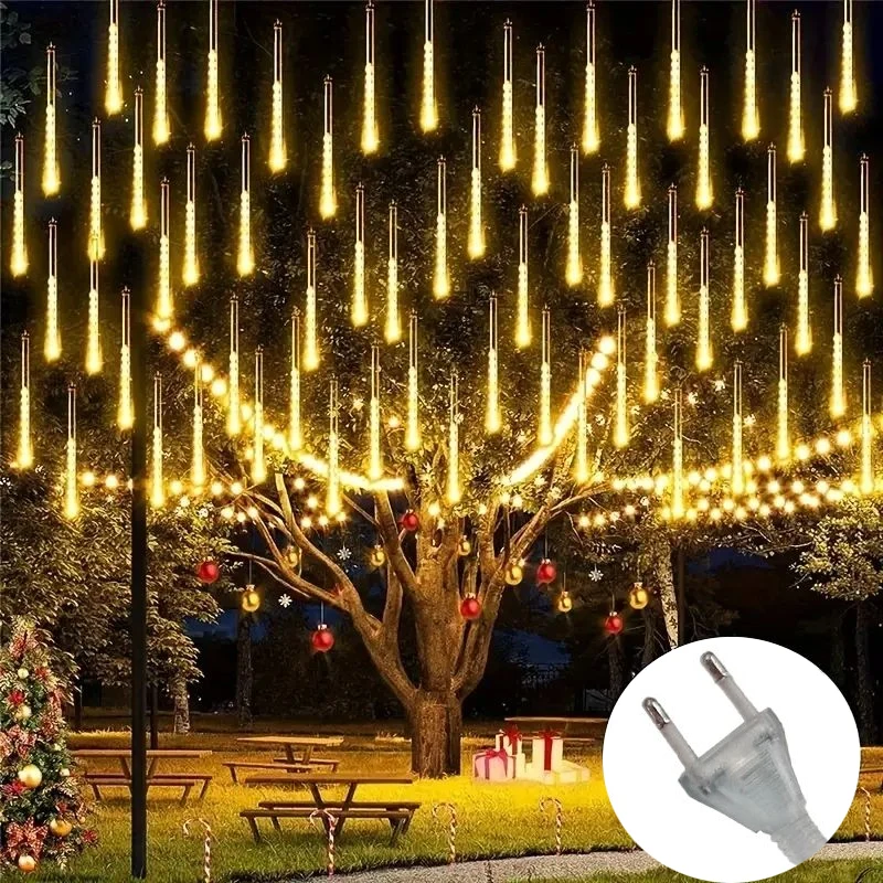 1pc Meteor Shower Lights Falling Rain Lights,8 Tube LED Snow Falling Icicle Cascading Lights,Wedding Party Christmas Decoration