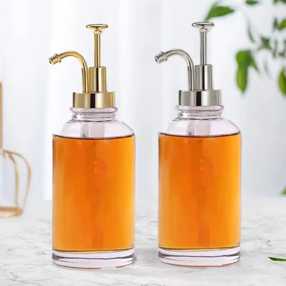 Glass Syrup Dispenser Bottle 2pcs 17oz Glass Syrup Pump Bottles with Labels Coffee Syrup Dispensers for Home Hotel Restaurant