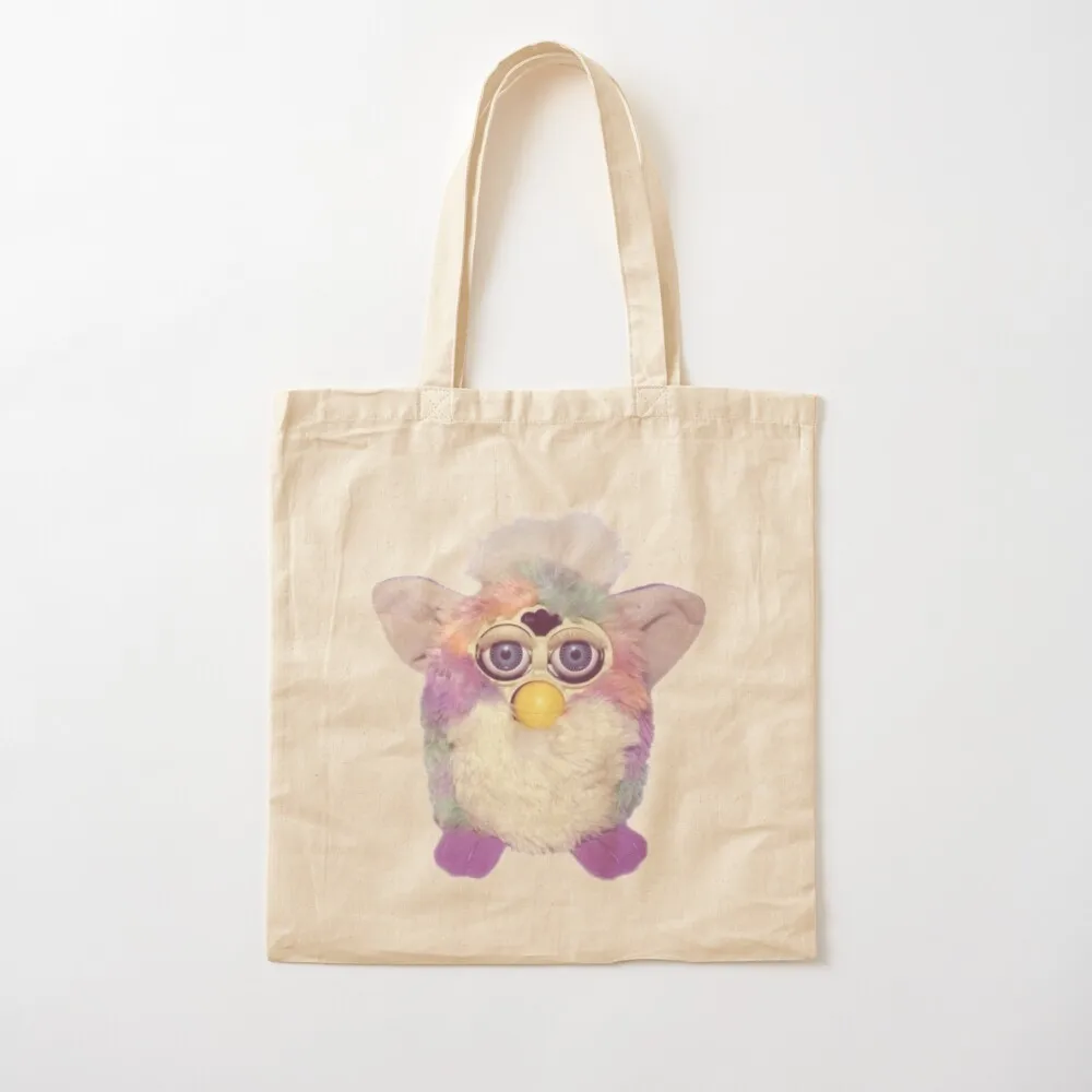 Purple furby stickers Tote Bag Reusable bags custom tote bag tote bag men's Women's handbag