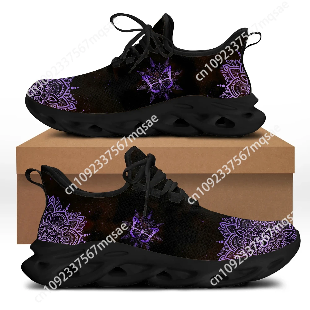 

Custom Fashion Purple Bohemia Design Female Outdoor Shoes Mesh Breathable Outdoor Sport Sneakers Causal Footwear Zapatos