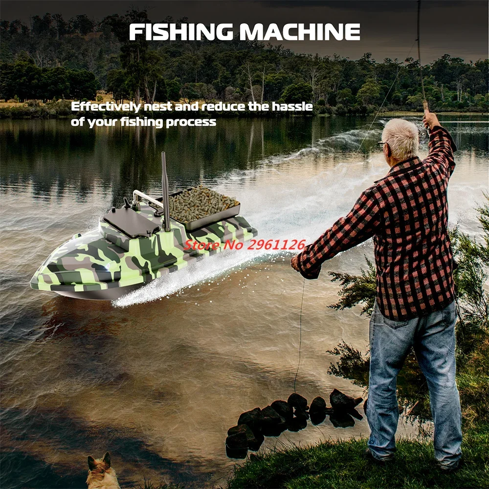 500m 2KG Load RC Bait Boat Dual Motor Fish Finder Dual Battery Power Supply RC Fishing Bait Boat Fixed Speed Cruise Nest Boat
