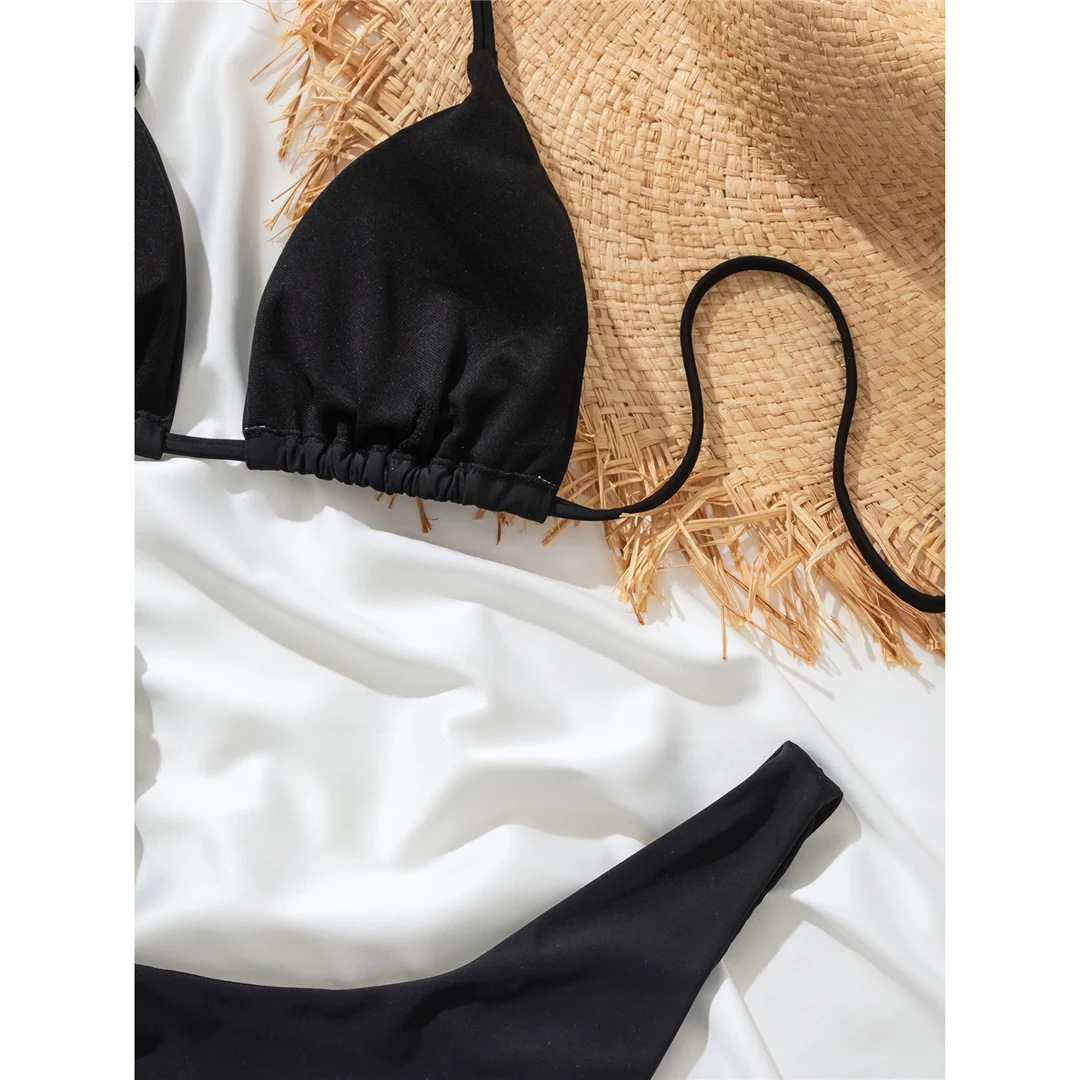 3D-Blumenmuster mit plissiertem Rock, Neckholder-Bikini, Damen-Badebekleidung, dreiteiliger Bikini-Set, Badeanzug, Badebekleidung, Schwimmbekleidung V6393 – Detail 7