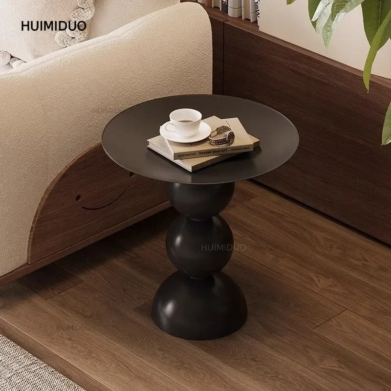 Retro Coffee Table Round Side Tables Luxury Bedside Table Multifunctional Minimalist Living Room Tea Tables Home Furniture