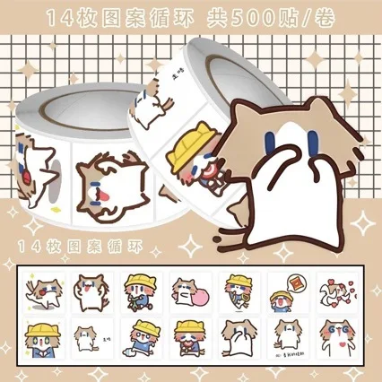 400pcs/roll Super cute giveaway puppy seal roll sticker cartoon kawaii fun little item decoration for planners