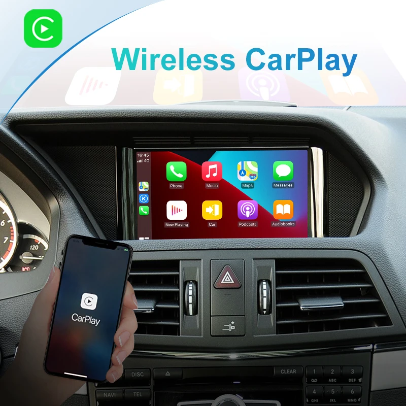 Беспроводной CarPlay для Mercedes Benz Duas Portas Classe E A207 W207 NTG4.5 Android Auto Поддержка сенсорного экрана