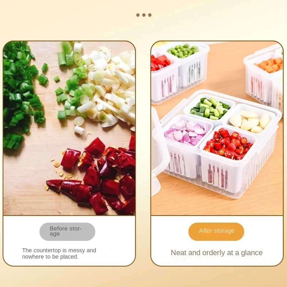 صندوق حفظ الثوم بطبقة مزدوجة شفافة أربعة/ستة شبكات حاوية تخزين البصل والزنجبيل منزلية متعددة الوظائف