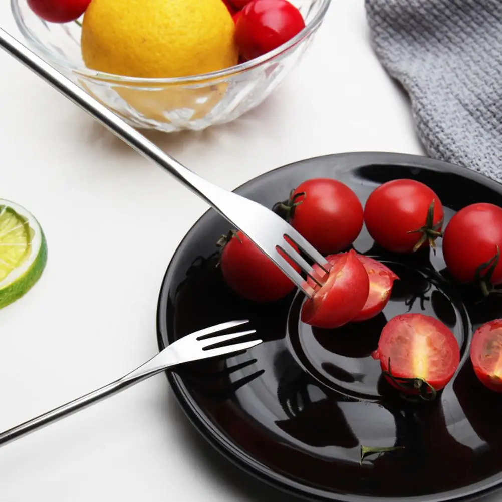 12pcs หม้อร้อนส้อมสแตนเลสฟองดูช็อกโกแลตชีสบาร์บีคิวสลัดผลไม้ Dipping เครื่องมืออุปกรณ์ครัว Skewers