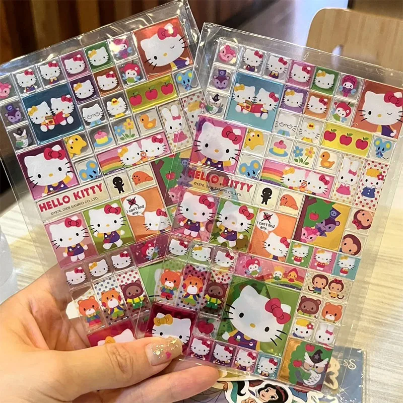 

Hello Kitty Sanrio Stickers Kawaii Cartoon Anime Cute Diy Cup Storage Box Phone Case Decorate Waterproof 3D Stickers Toys Gifts