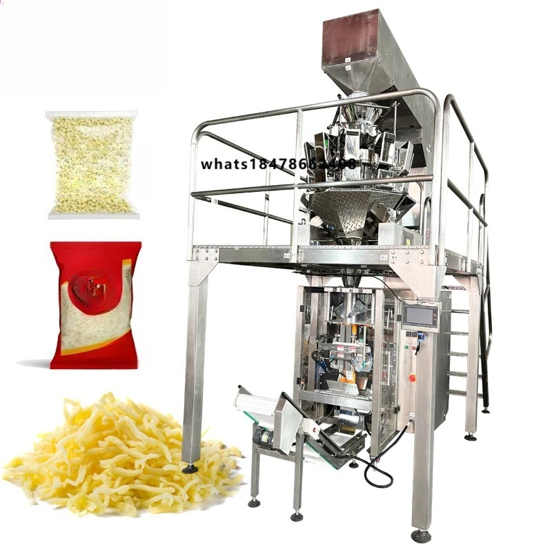 Automatic VFFS Multihead Weigher Dairy Products Round Cheese Film Packaging Machine High Productivity Shredded Grated Cheese