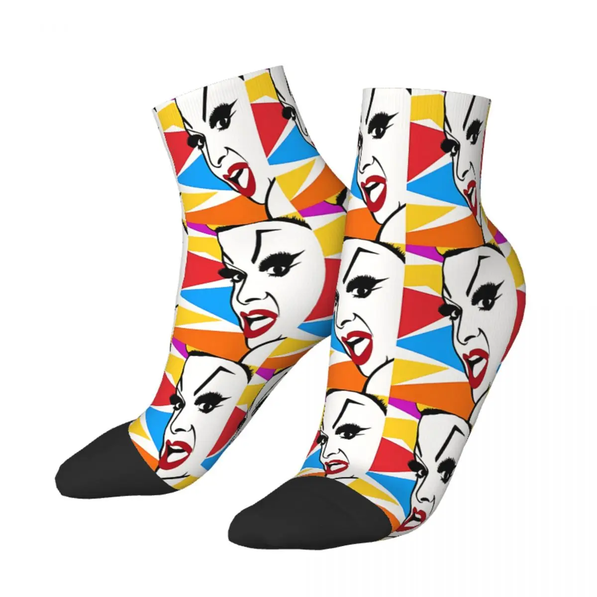 Divine Pop Art Ankle Socks Male Mens Women Spring Stockings Harajuku