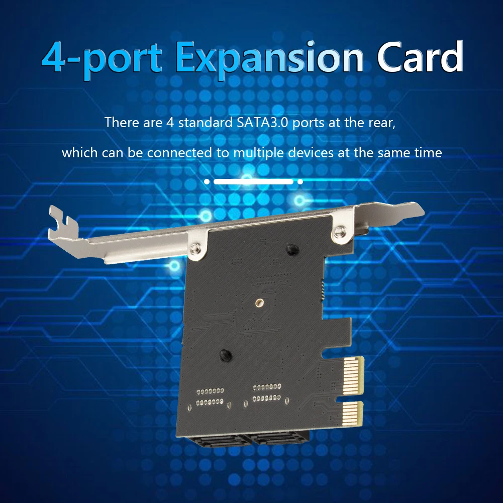 4 포트 SATA III-PCIe PCI Express 3.0 X1 6Gbps 확장 카드 어댑터 HDD 이미지 카드용 확장 케이블 어댑터 카드