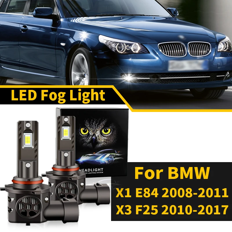 

2pcs 20000LM CANbus H11 Bulb LED Fog Light For BMW X1 E84 2008-2011 X3 F25 2010-2017 Car Fog Lamp H11 6000k White Error Free 12V