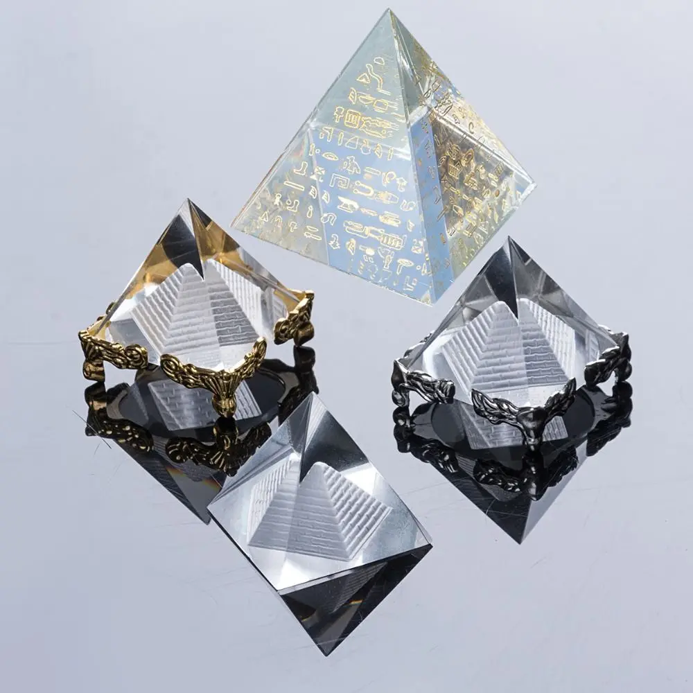Dreieck Schrift Pyramide Ornamente Mini Kreative Kristall Pyramide Statue Einfache Meditation Kristall Pyramide Handwerk