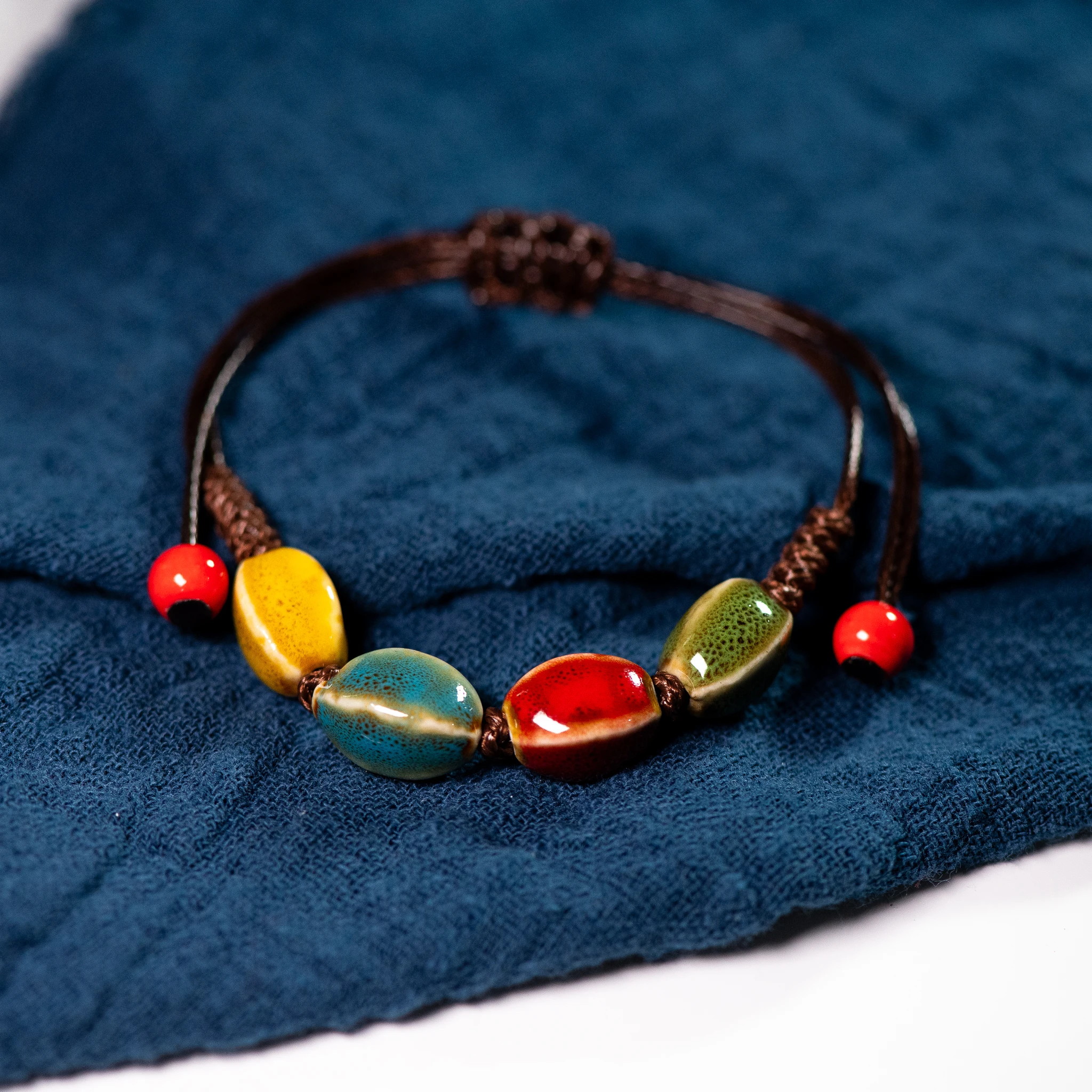 Handmade Ceramic Beads Bracelet for Women, Fashion Charm, Return to the Forces, Jewelry Gift, #1253