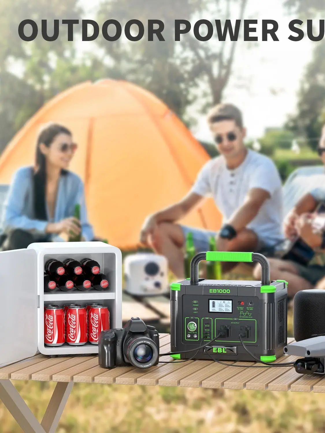 1001W 998Wh Portable Power Station for RV/ Home Backup