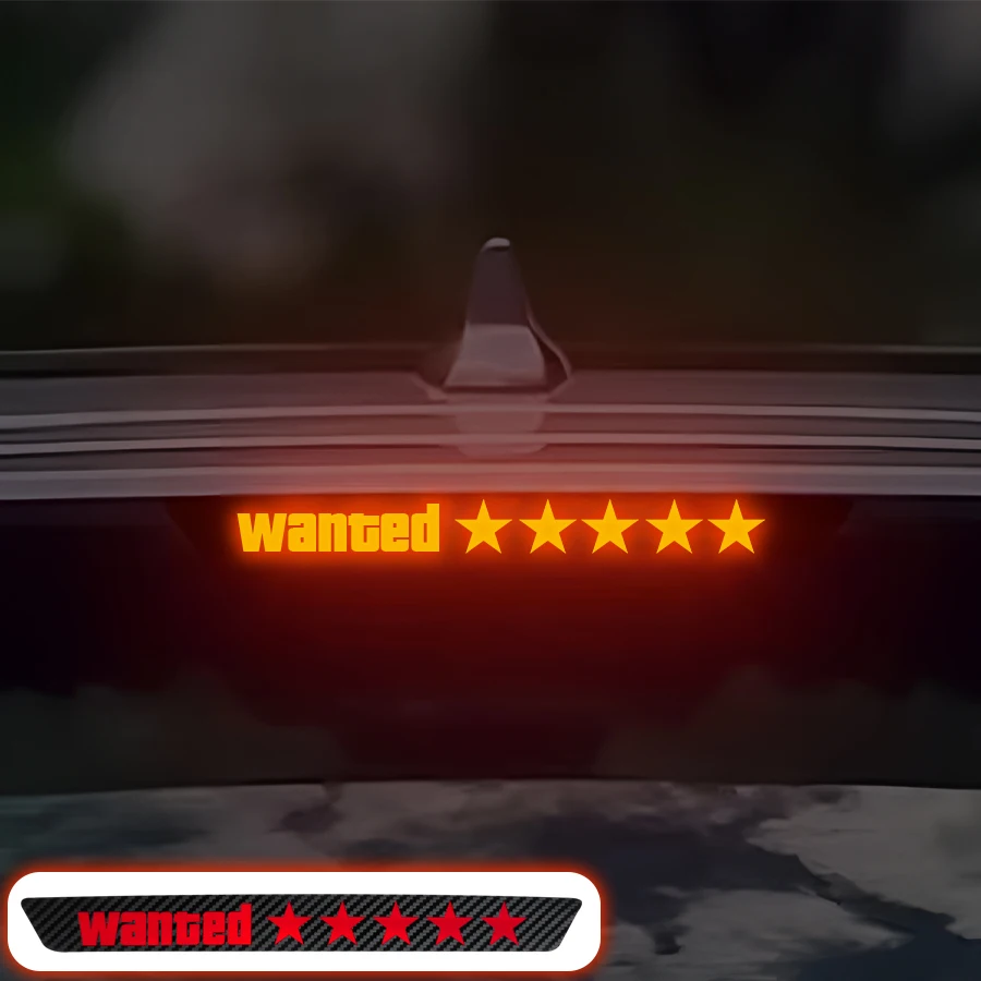 Car Brake Light Stickers Devil Eye Carbon Fiber Film Cartoon Projection Heart/Wanted Stars/Lightning Night Horror Cool - Enhance