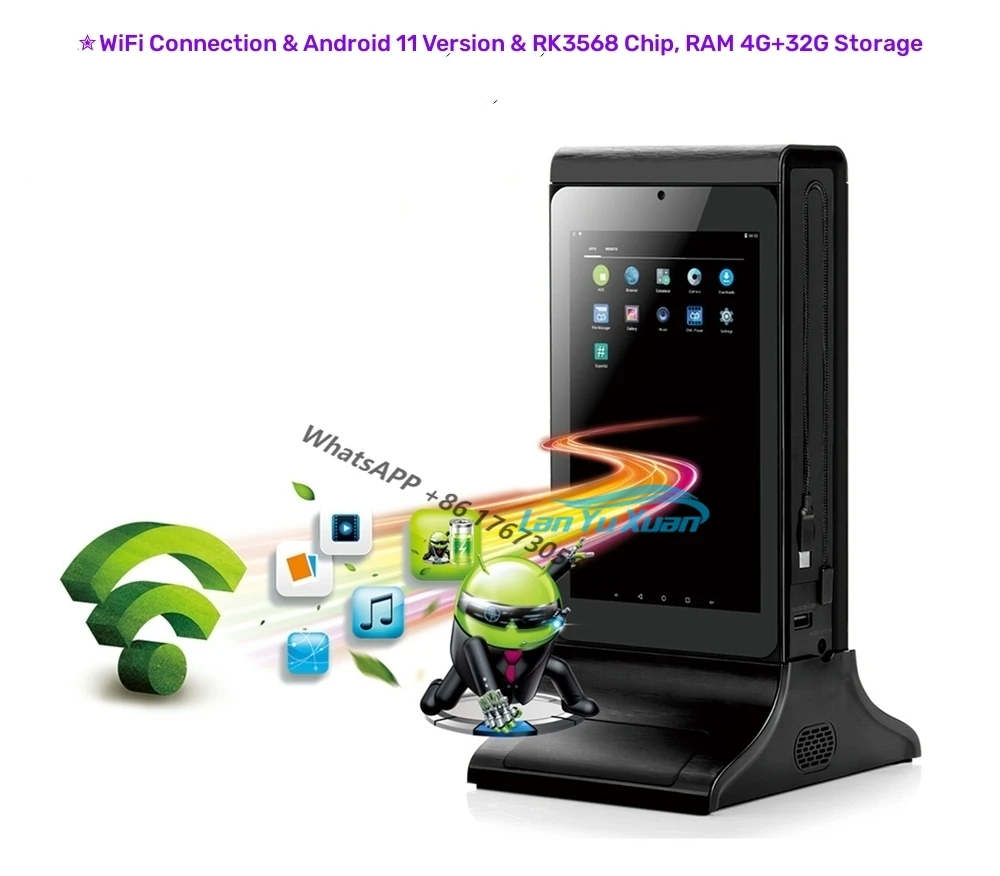 FYD-835E Restaurant Table Advertising Ad Player Digital RK3568 Android WiFi 7 Inch LCD  Stand  Display 