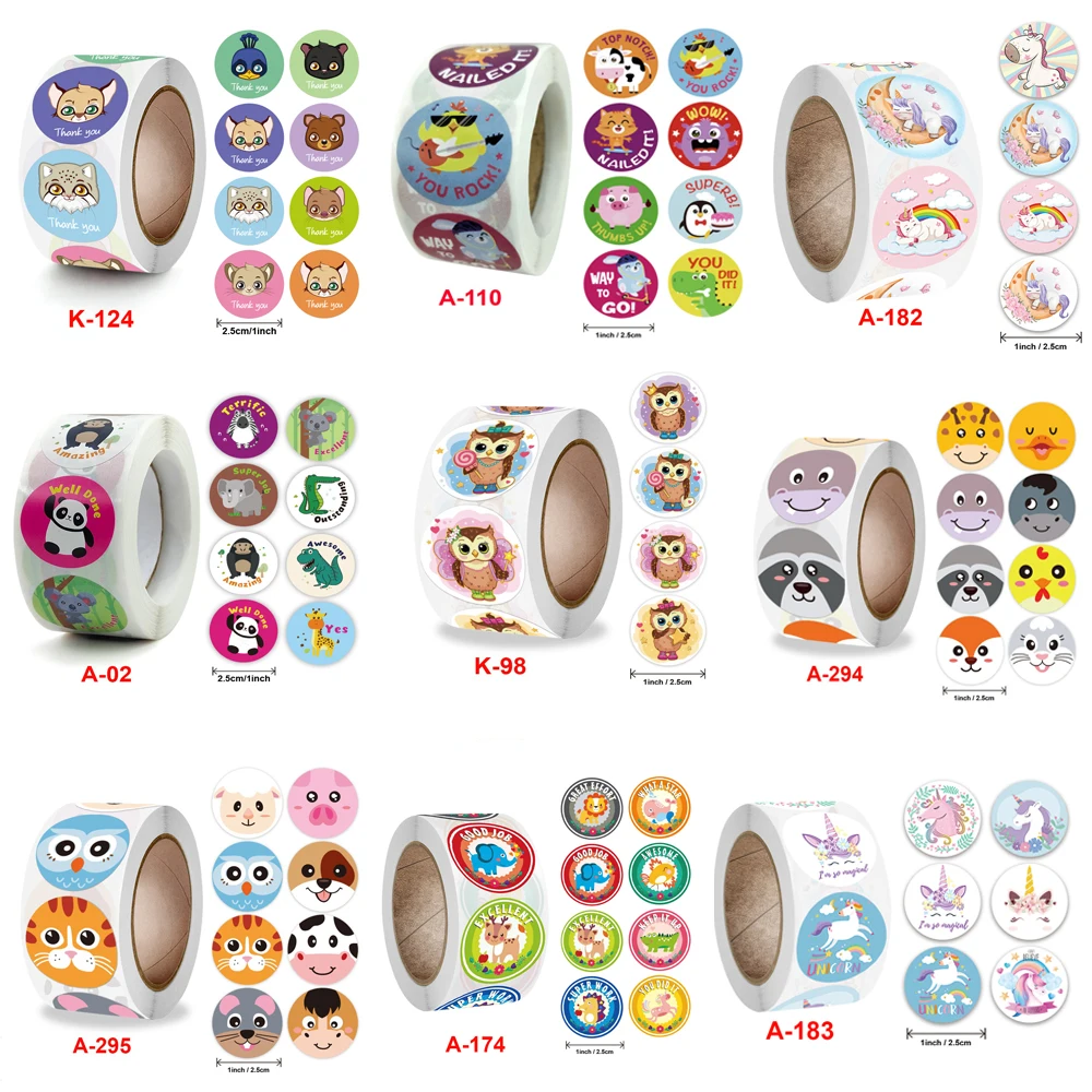 50-500pcs Cute Cartoon Animal Decoration Sticker Cake Label Birthday Wedding Party Sticker Envelope Office Stationery Kids Gift