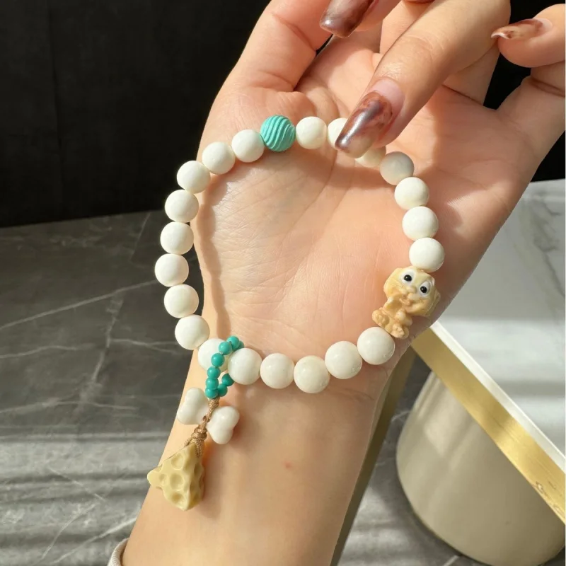 

Round Bead Made By Ox 8Mm With Root Fu Little Mouse Bone Phosphate Magnesium Ore Buddha Beads Bracelet