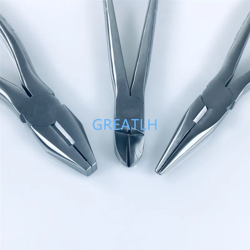 Veterinary Kirschner Wire Cutter Flat Nose Pliers With Serrated Jaws bone Forcep Pin orthopedics Pet Surgical Instruments