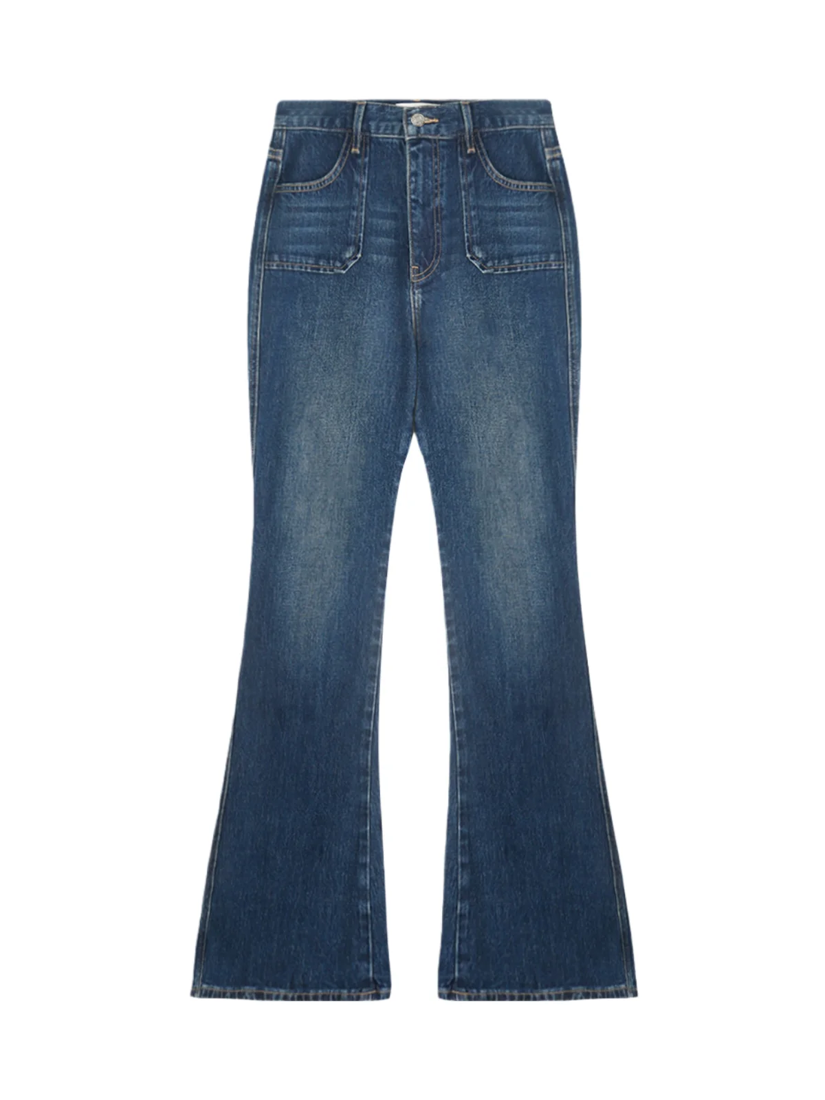 

Classic Revived Heavyweight Vintage High Waist Slim Fit Denim Jeans with Small ket Bell Bot Women's Cotton Stretch Jeans