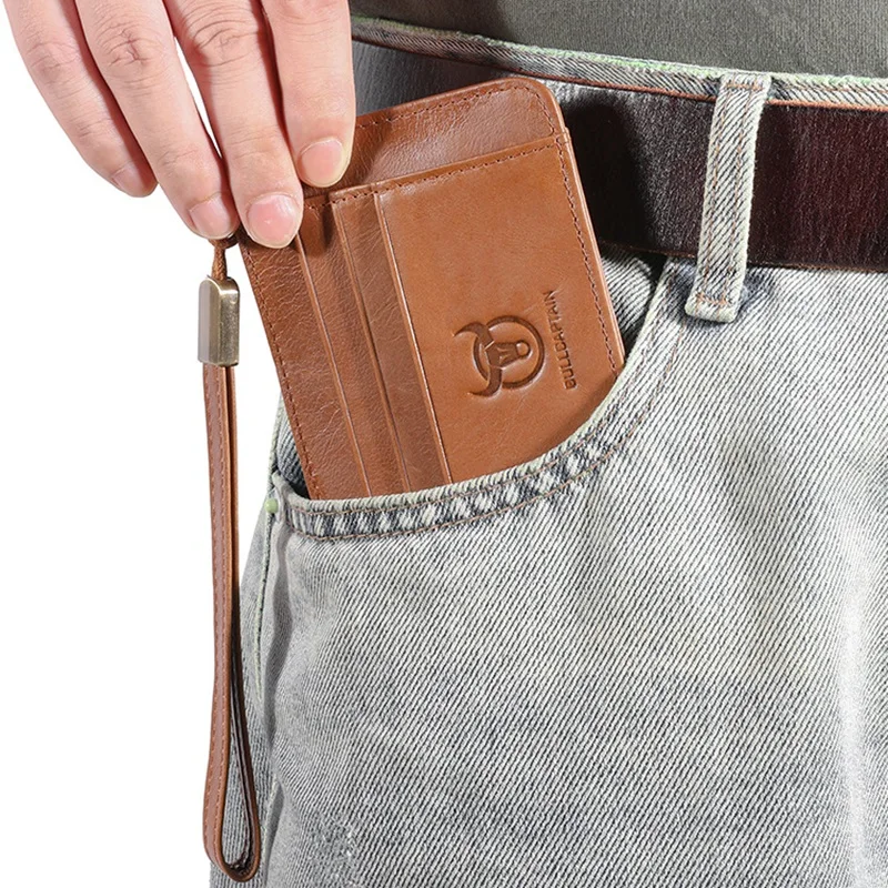 Dompet kartu kulit sapi, dompet kartu antik, pemegang kartu ID kredit RFID, dompet kulit sapi, dompet slot kartu banyak, dompet uang antik