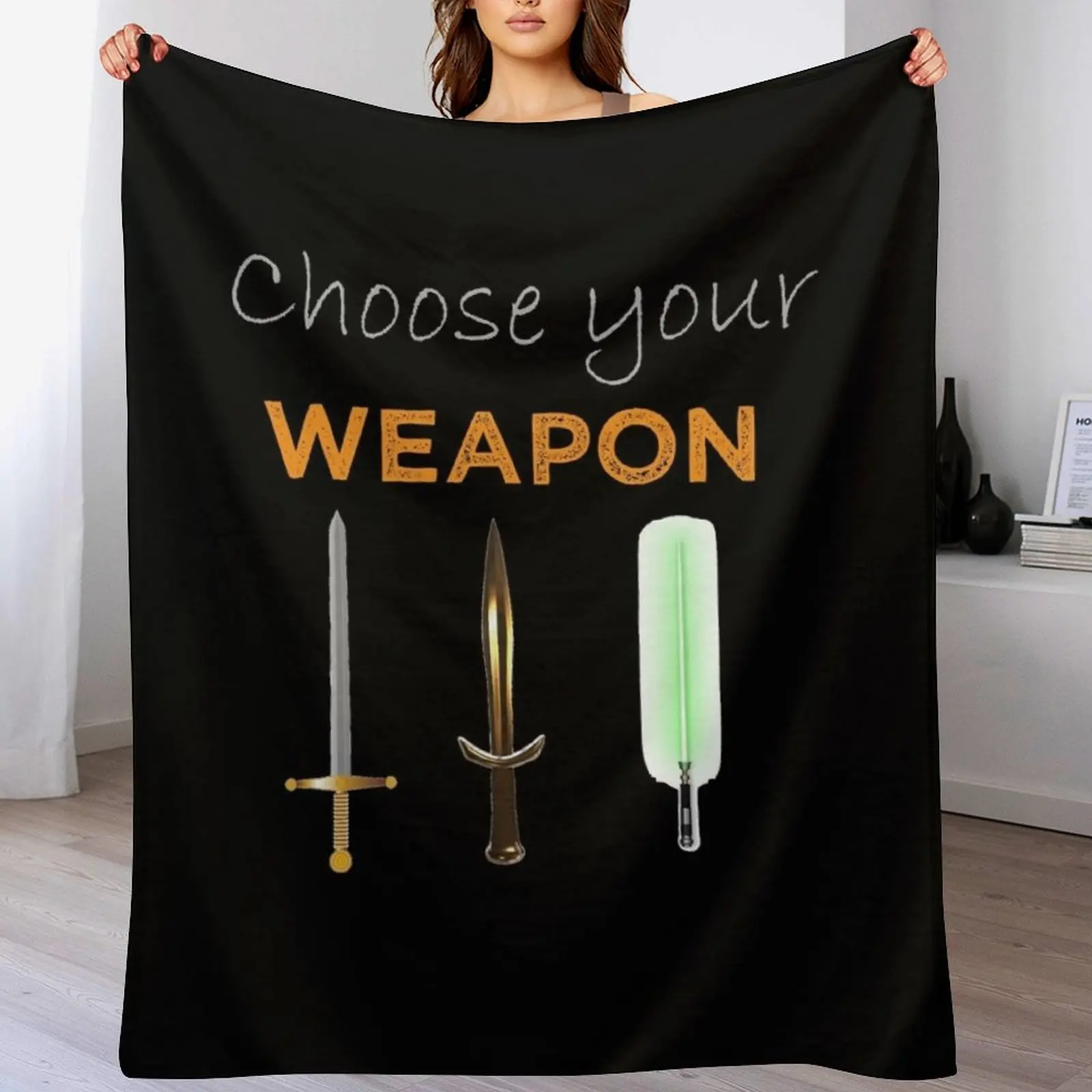 

Fencing Choose Your Weapon Saber Sword Fencer Gift Throw Blanket Sofas Furry Bed Fashionable for winter Blankets