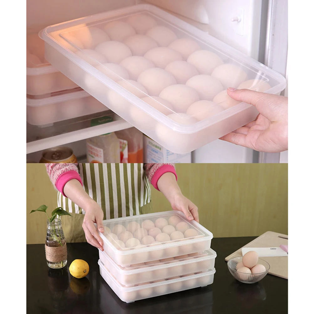 

24 Eggs Box 30 5x21 8x5 8cm Transparent Plastic Tray Egg Storage Container Fridge Container Stackable Safe Fresh Egg Holder