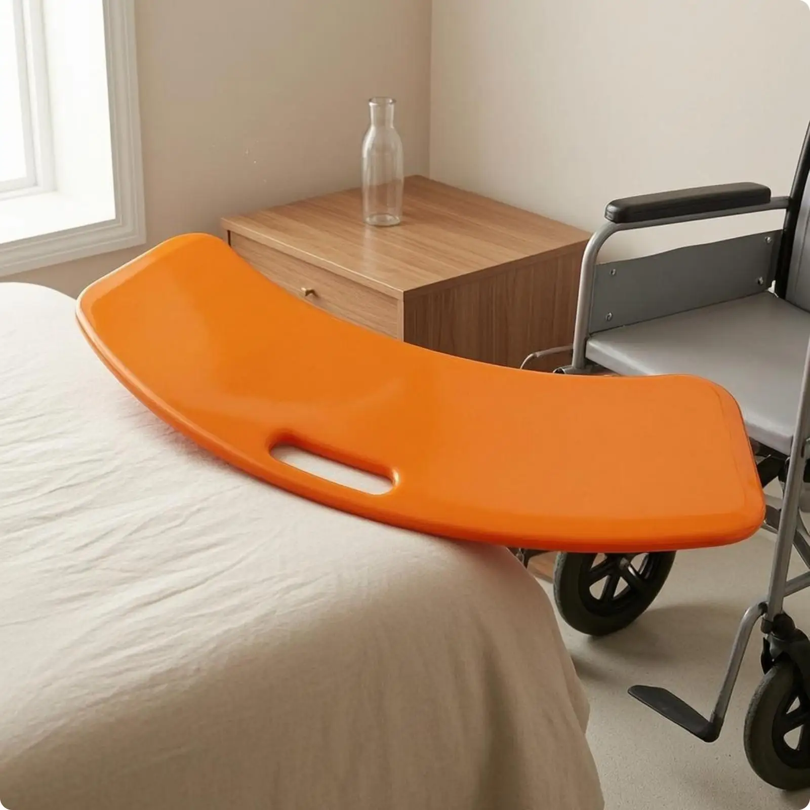 Curved Patient Transfer Board Smooth Sliding Mobility Repositioning Sturdy Design for Disabled Care Facility