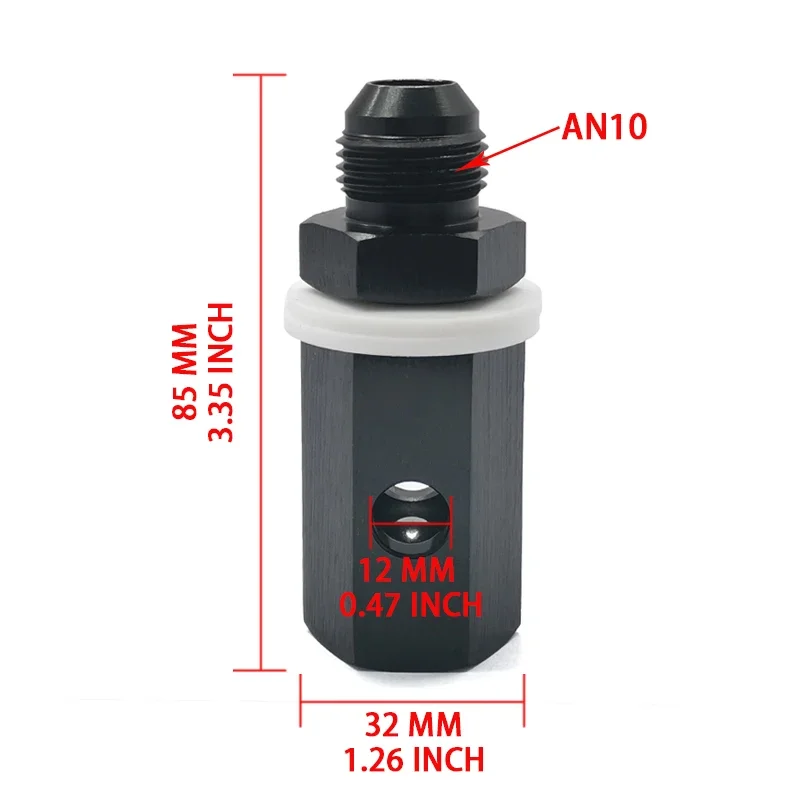 AN6 AN8 AN10 Male Fuel Cell Tank Rollover Vent Valve Aluminum Black Exhaust System Car Accessories for Auto Parts