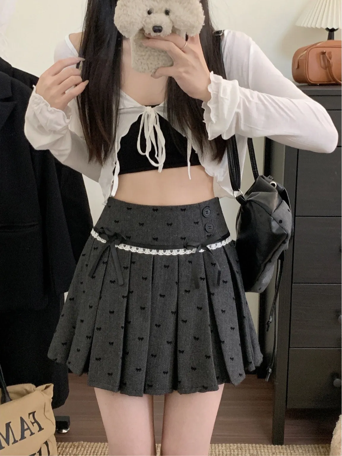 

plus Size ey Knot f Skirt Women's Summer New High Waist Slim A-Line Pleated Skirt Korean Sle Commute Faion