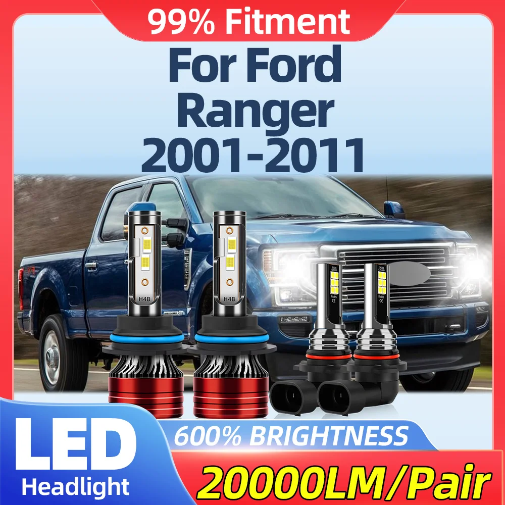 

40000LM Canbus LED Headlight Bulbs 240W High Low Beam Car Fog Lights 12V For Ford Ranger 2001-2005 2006 2007 2008 2009 2010 2011