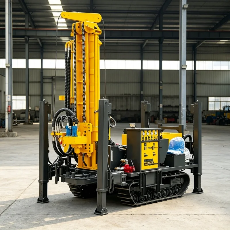 Customized Wheeled Diesel Hydraulic Pneumatic Water Well Drilling Rig 300M Portable High Efficiency Flexible Movement