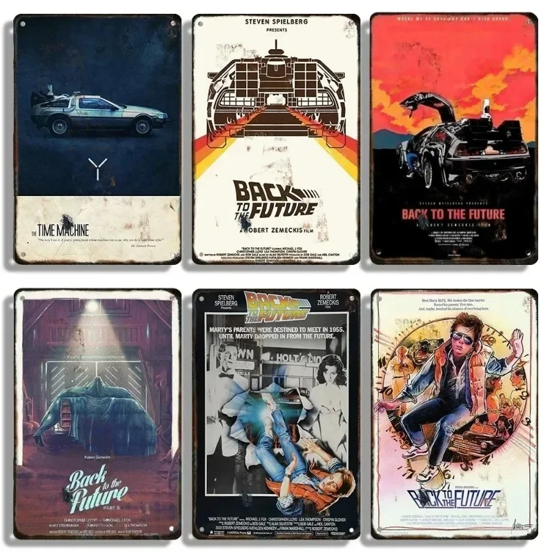 الرجعية المعادن تسجيل خمر تين تسجيل الفيلم العودة إلى المستقبل ملصق للجدار ديكور مقهى بار مكتب المنزل الفن تسجيل هدية #2