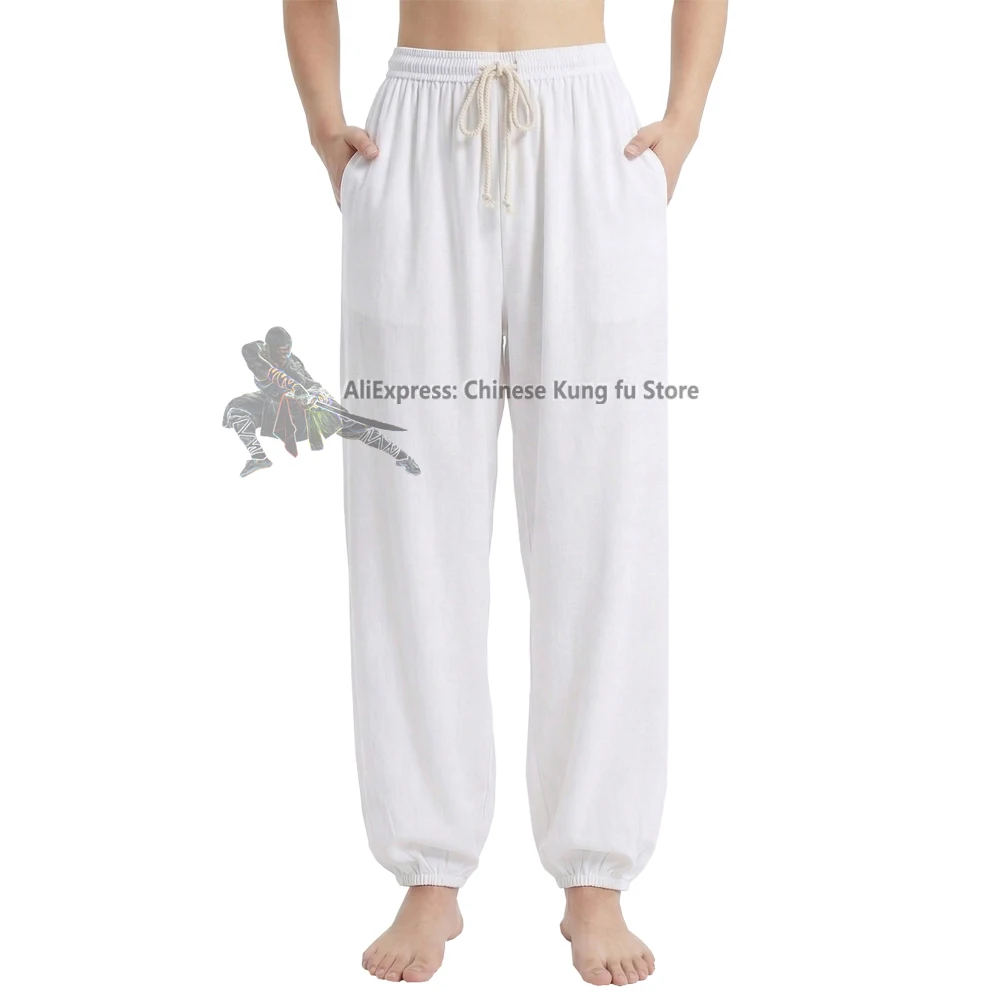 Summer Cotton Kung fu Tai chi Pants Martial arts Wing Chun Yoga Meditation Trousers 4 Colors