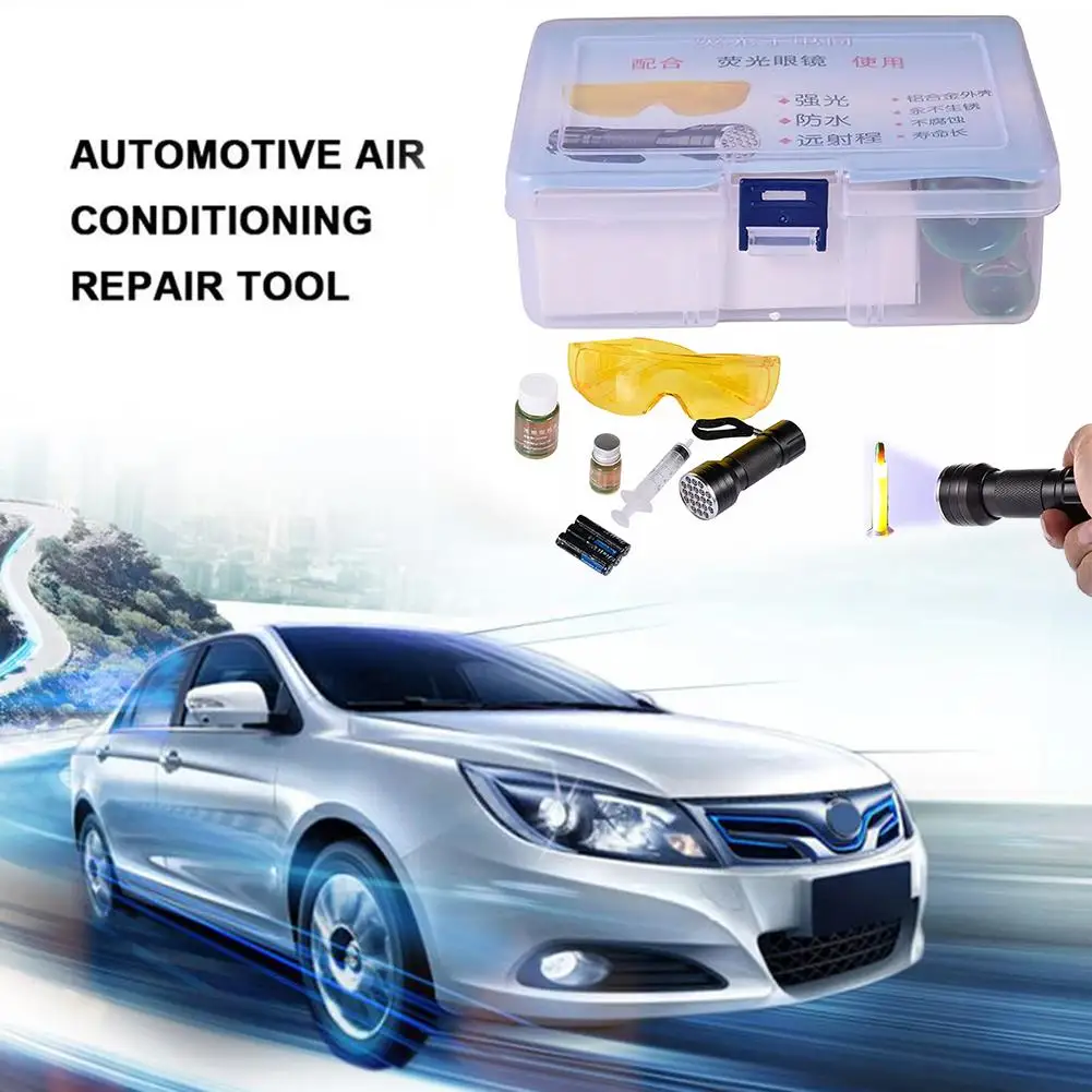 Car Air Conditioning Leak Test Repair Kit Auto UV Dye Fluorescent Tools for R134a Refrigerant Gas Detection A/C Repair Tools