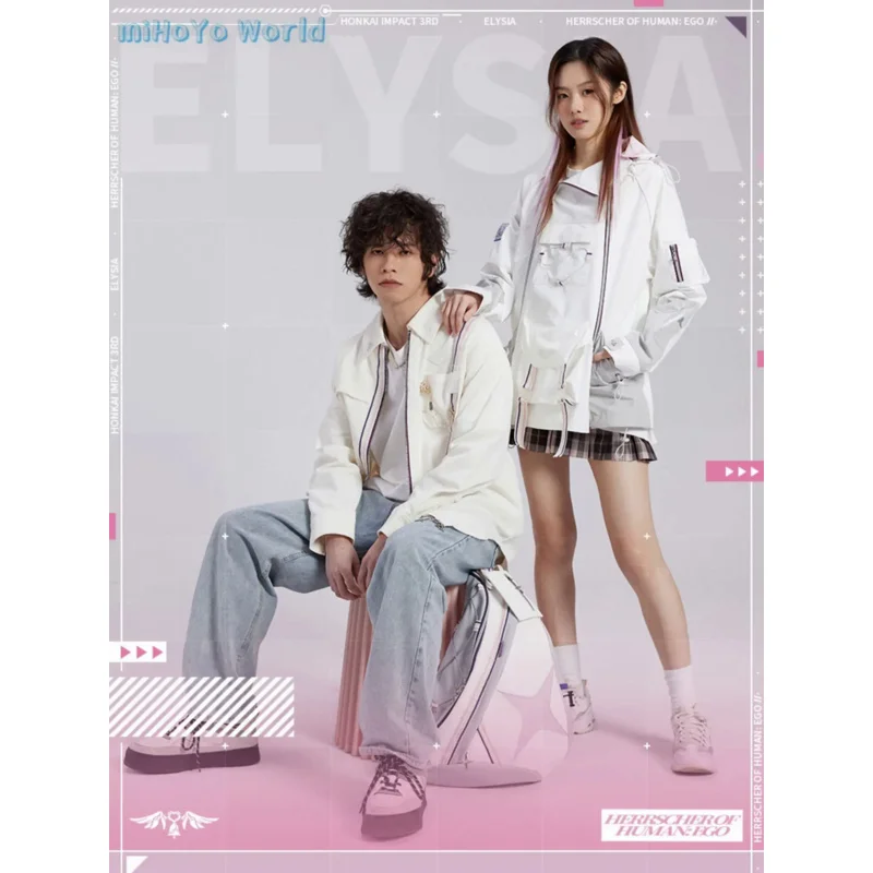 

MiHoYo Official Genuine Honkai Impact 3 Elysia Coat Doujin Herrscher Of Human: Ego Costume White Top Cosplay Birthday Xmas Gifts