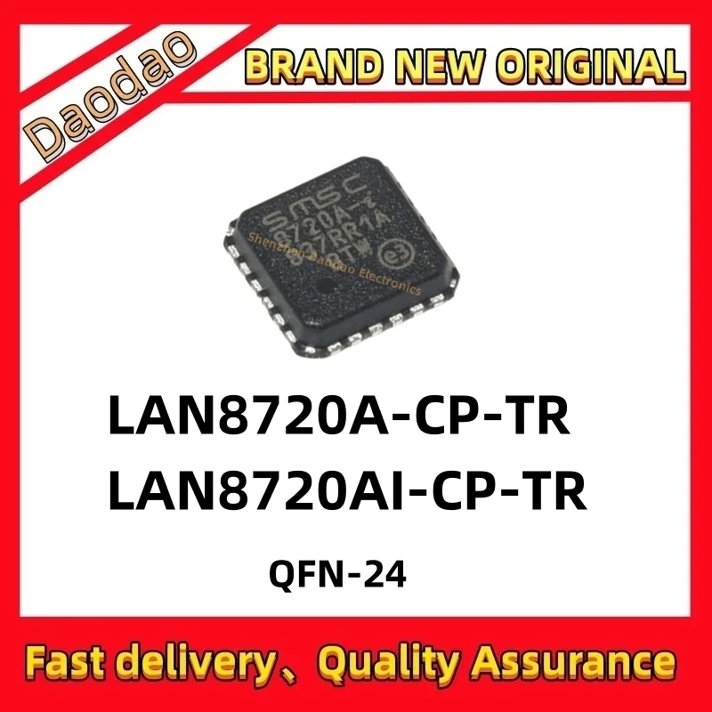 5Pcs LAN8720AI-CP-TR LAN8720A-CP-TR LAN8720AI LAN8720A LAN IC TRANSCEIVER Chip QFN-24 New original