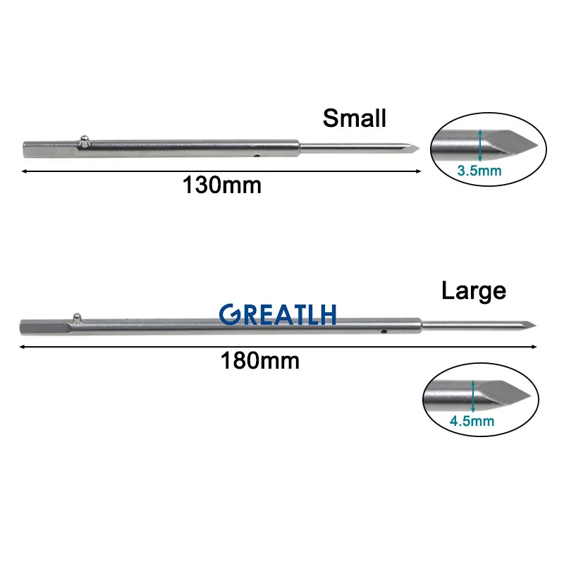 GREATLH Medical Acetabulum Nail Pin Needle Handle Acetabular Spike Hip Joint Hook Retractor Autoclavable Orthopedic Instrument